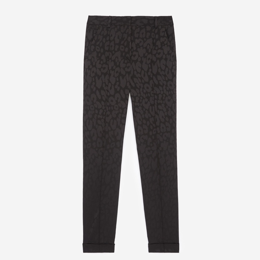 THE KOOPLES LOOSE FIT PRINT TROUSERS IN BLACK LEOPARD